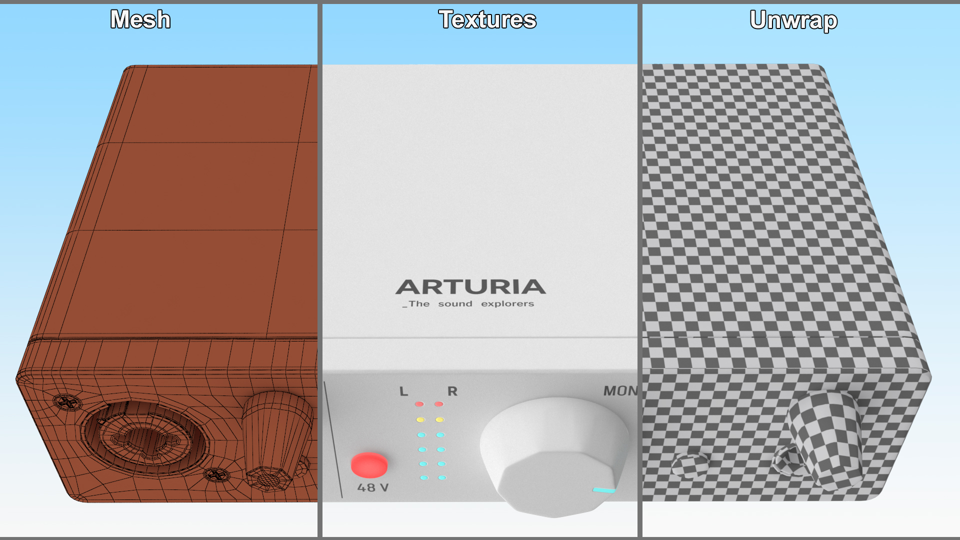 Compact Audio USB Interface Arturia MiniFuse 1 White 3D