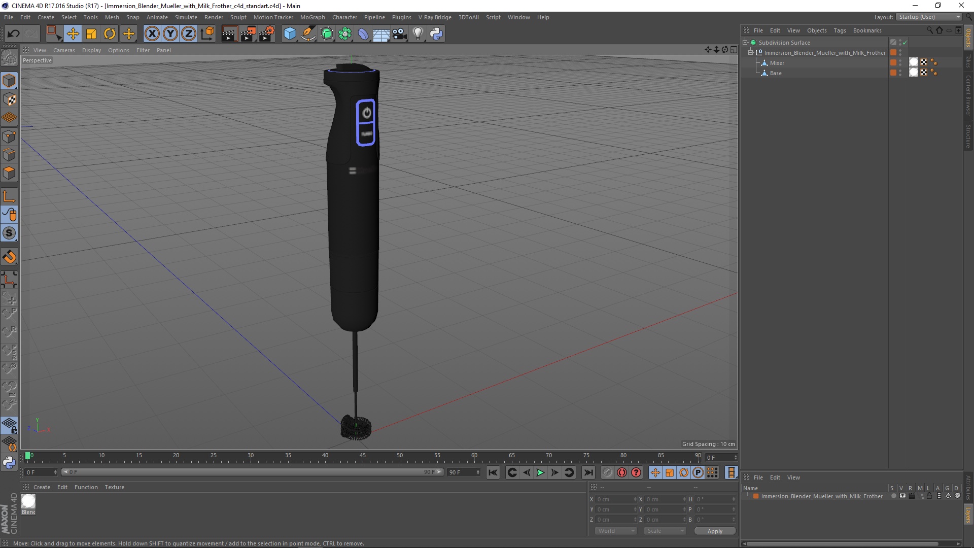 3D Immersion Blender Mueller with Milk Frother model