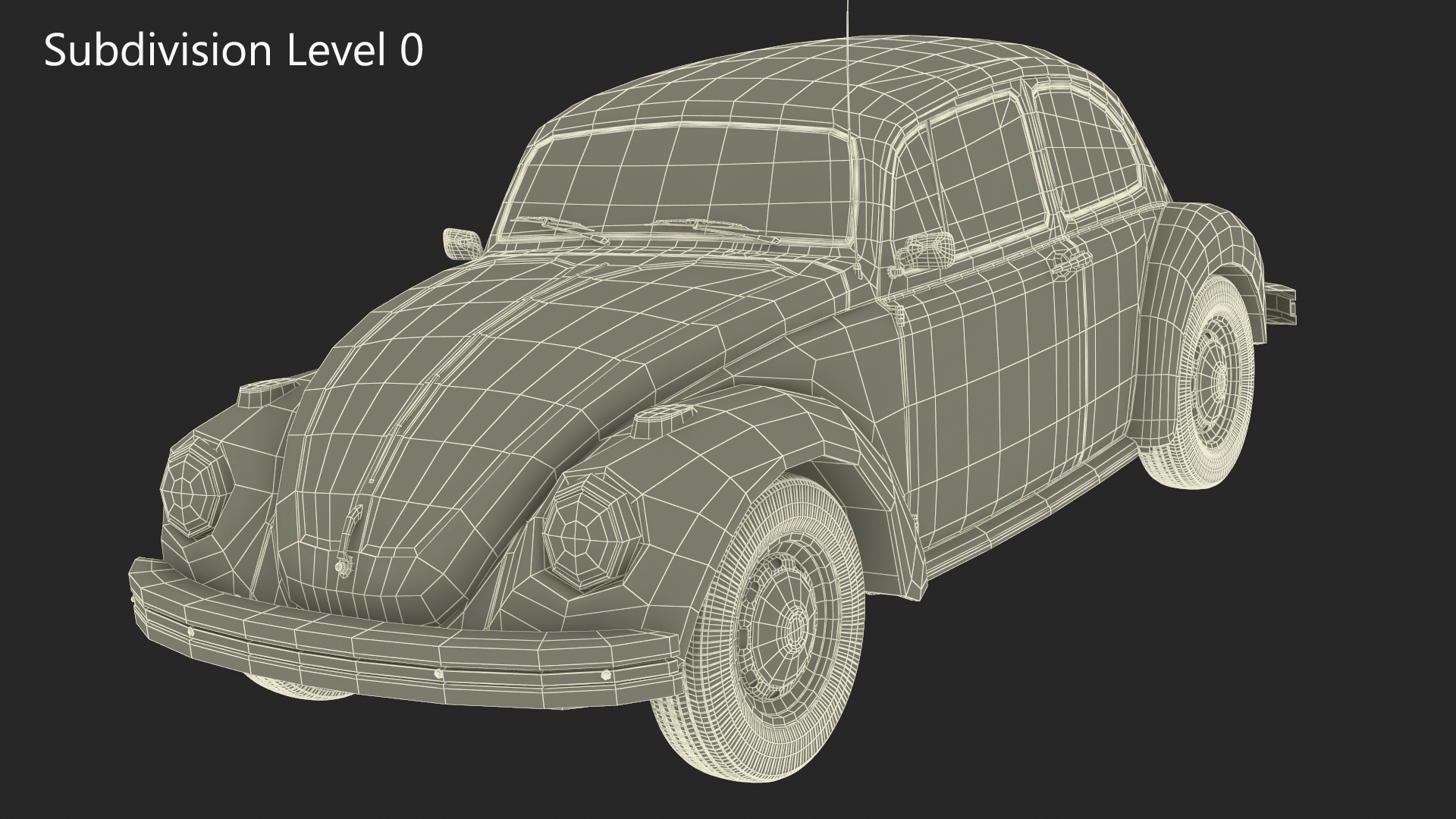 3D Classic Volkswagen Beetle Simple Interior
