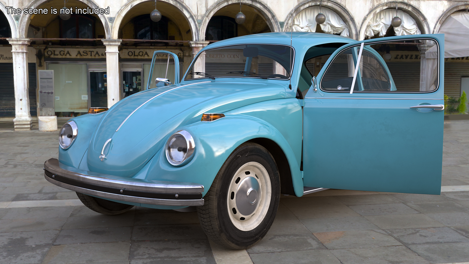 3D Classic Volkswagen Beetle Simple Interior