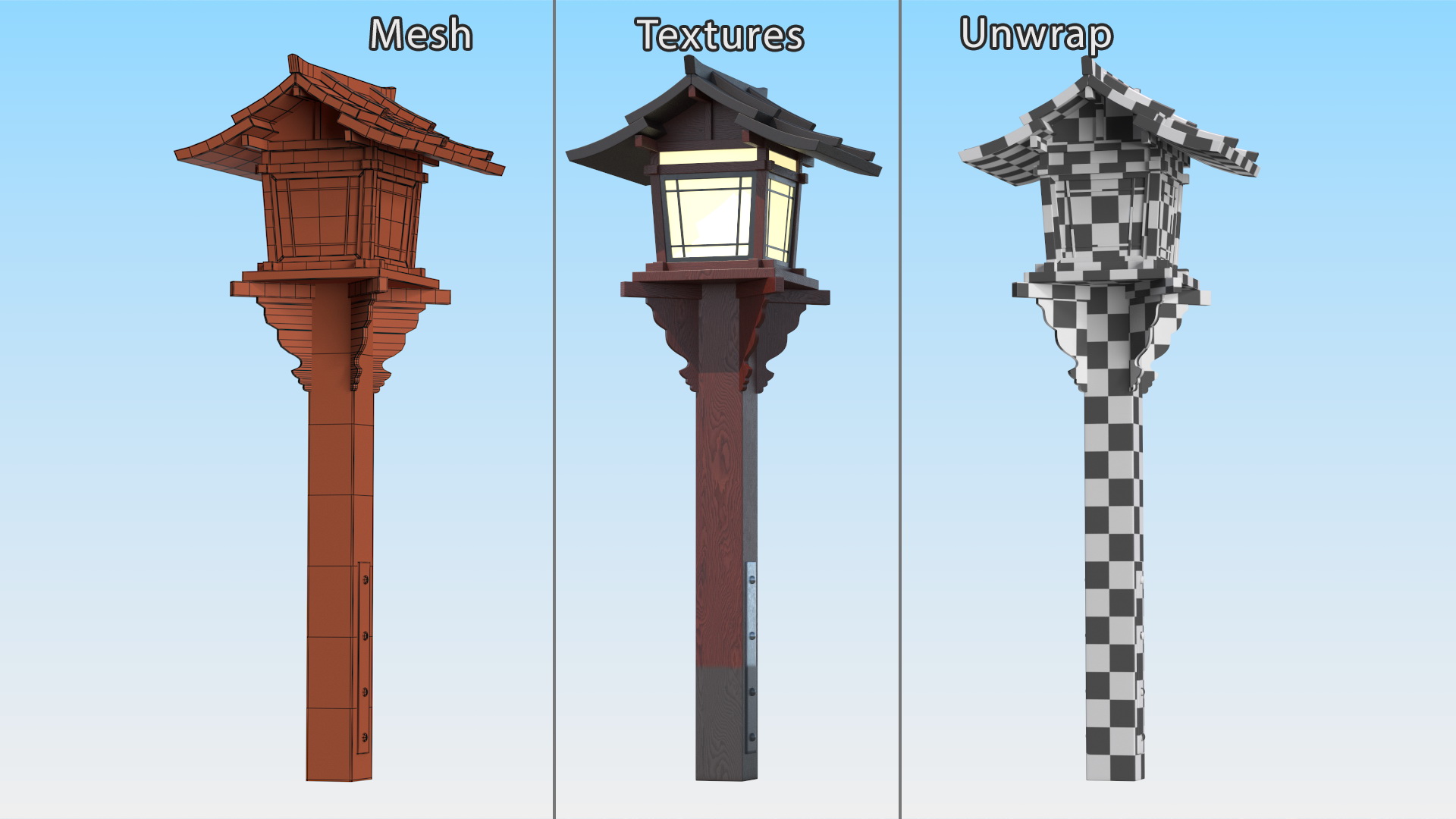 3D model Japanese Street Lamp