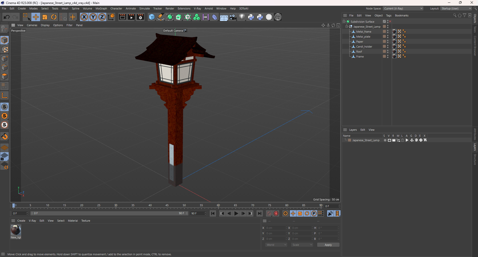 3D model Japanese Street Lamp