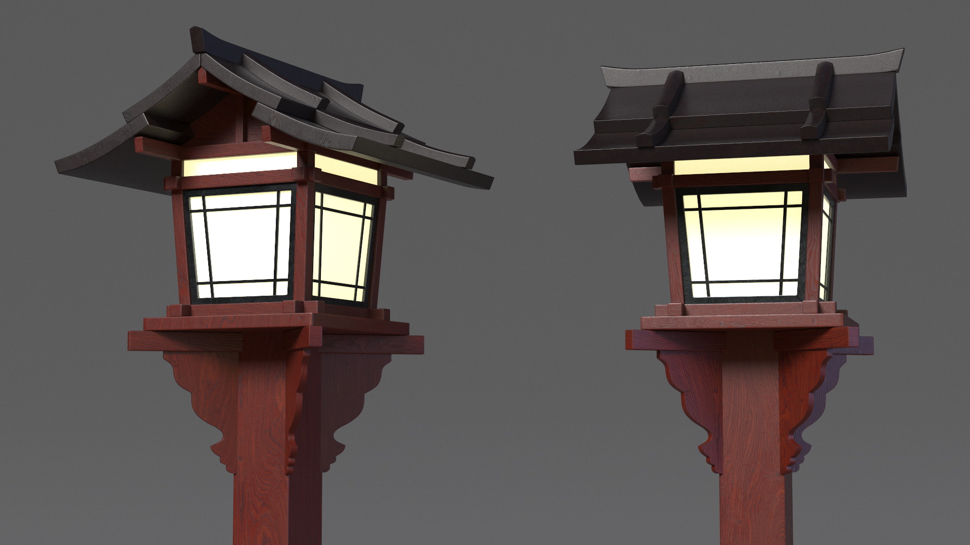 3D model Japanese Street Lamp