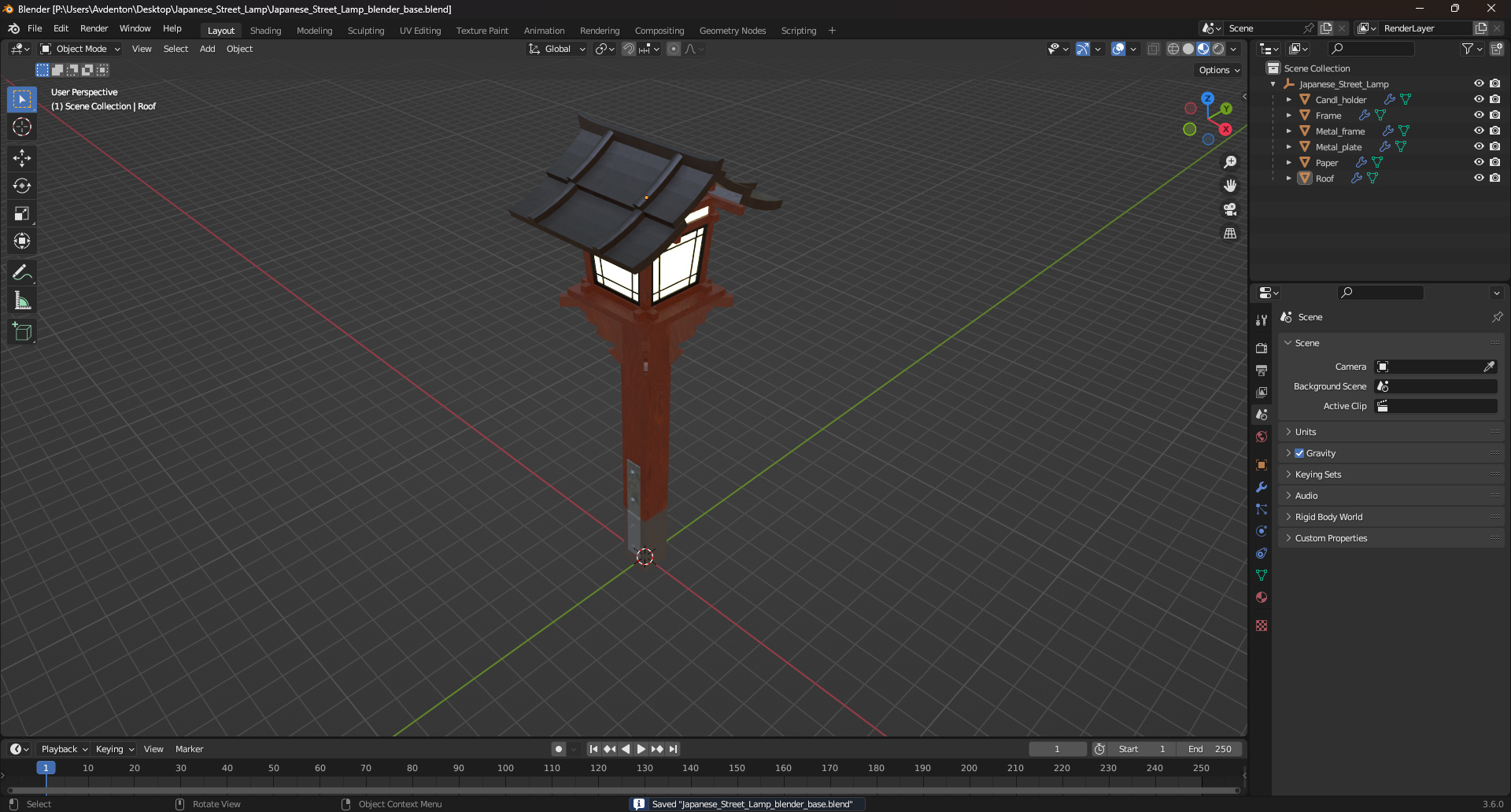 3D model Japanese Street Lamp