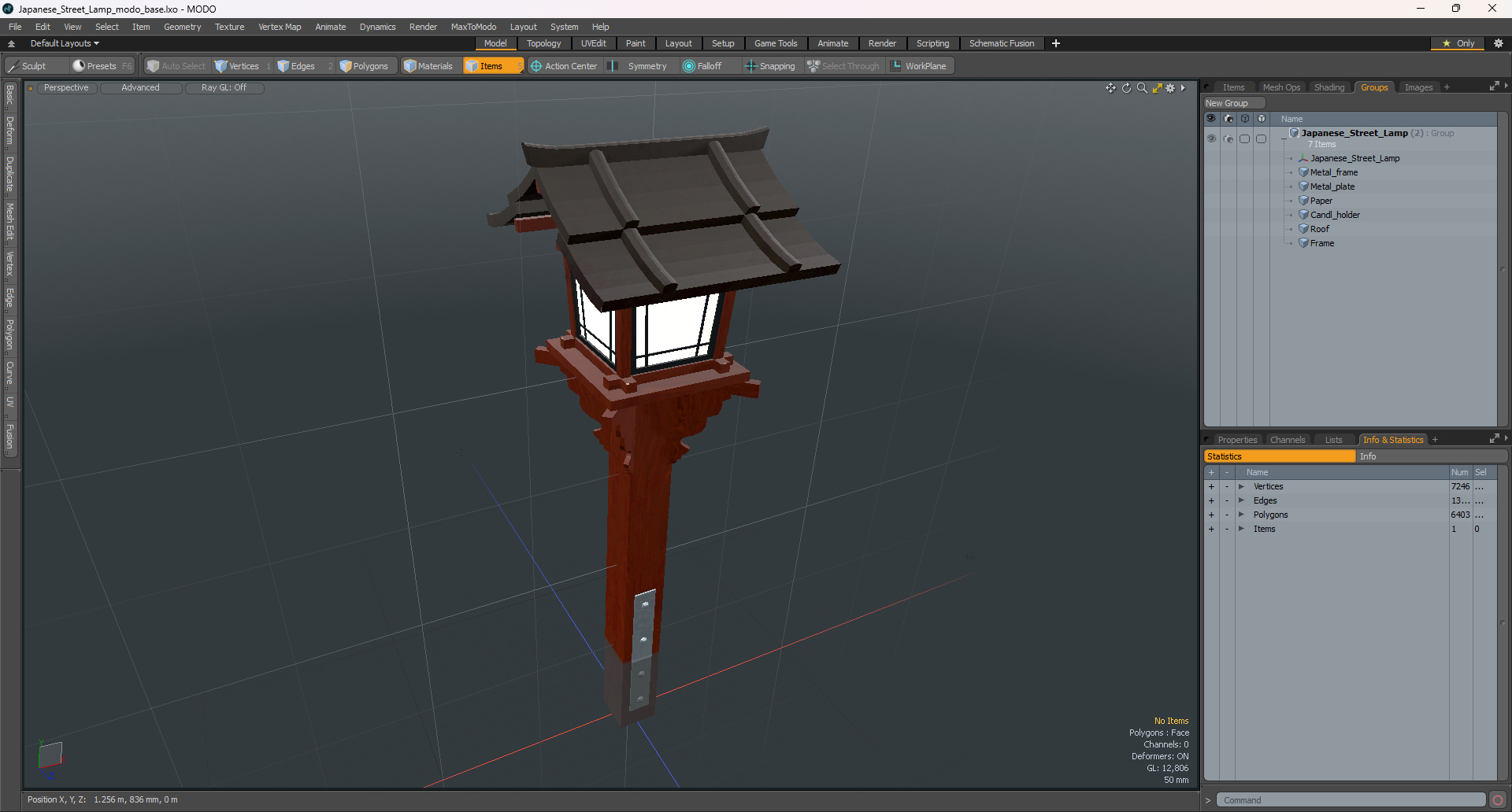 3D model Japanese Street Lamp
