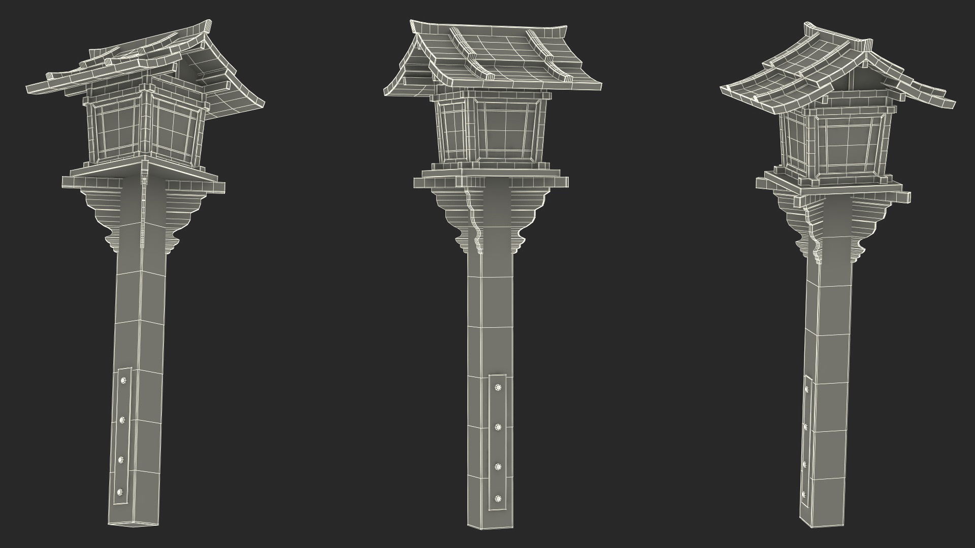 3D model Japanese Street Lamp