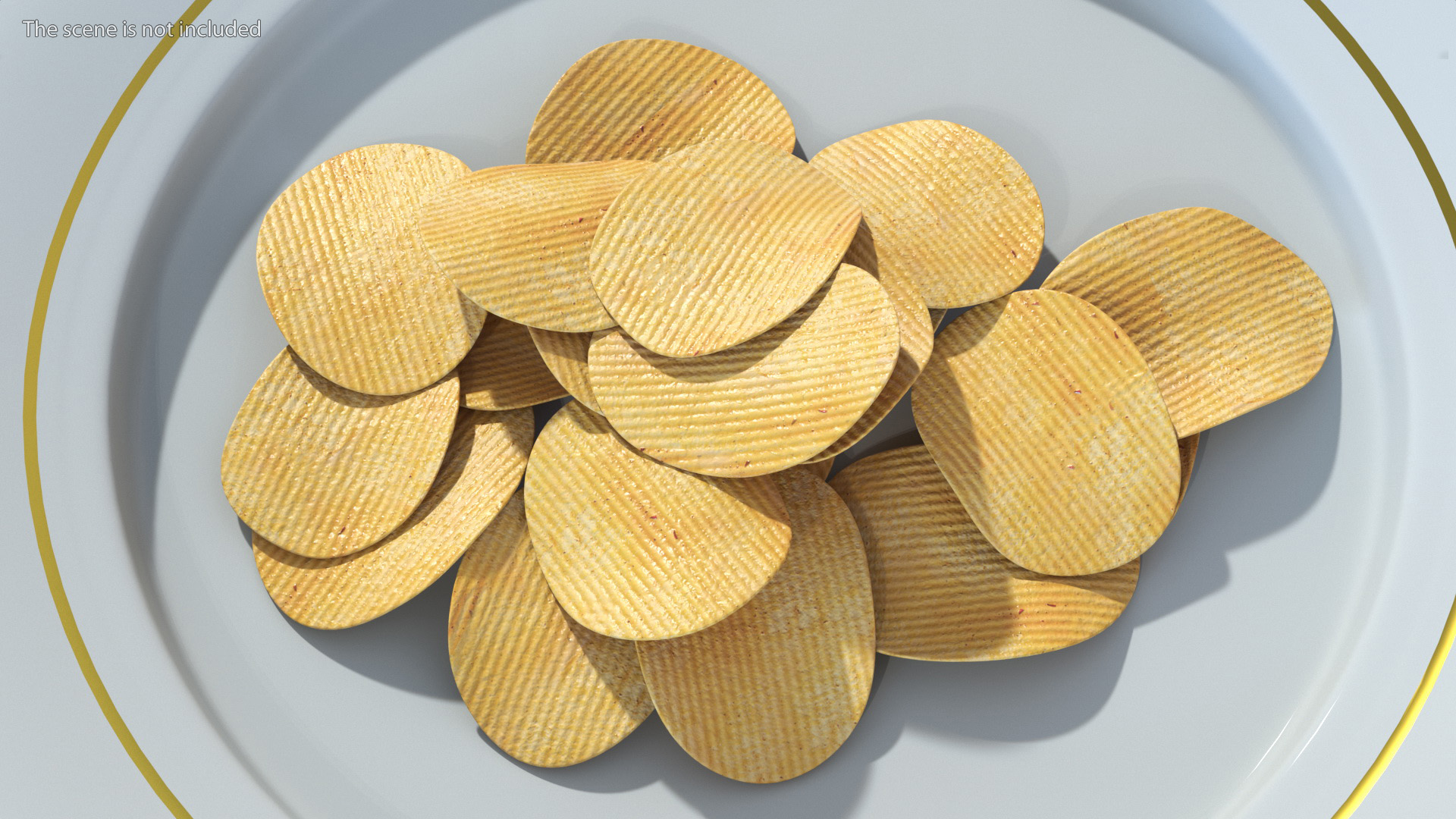 3D model Group of Corrugated Chips