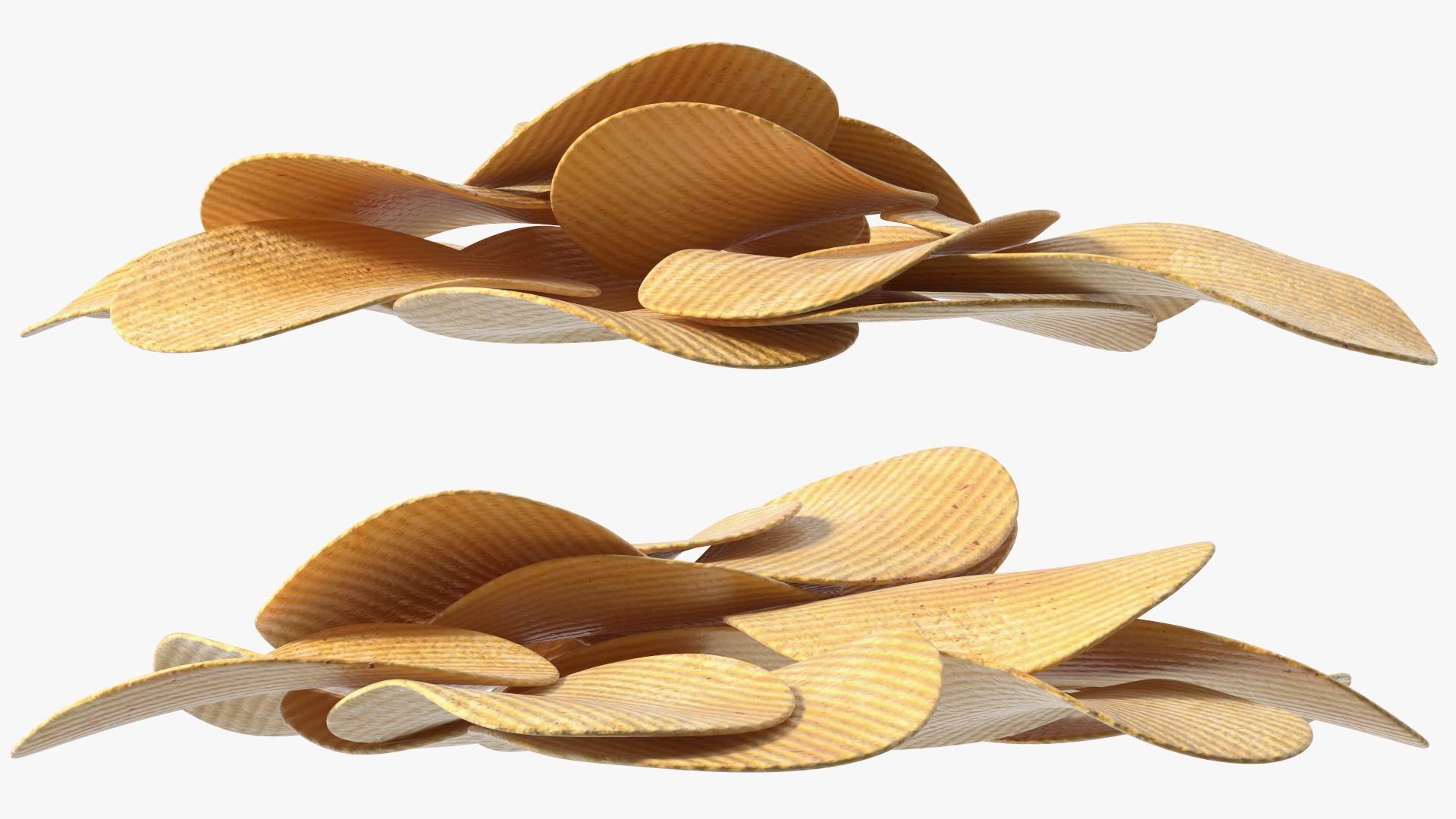3D model Group of Corrugated Chips