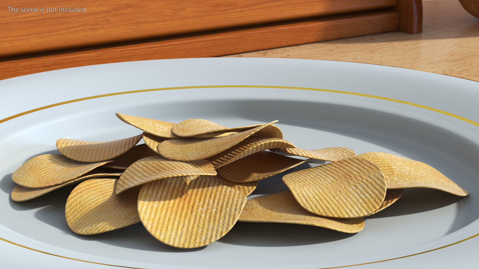 3D model Group of Corrugated Chips