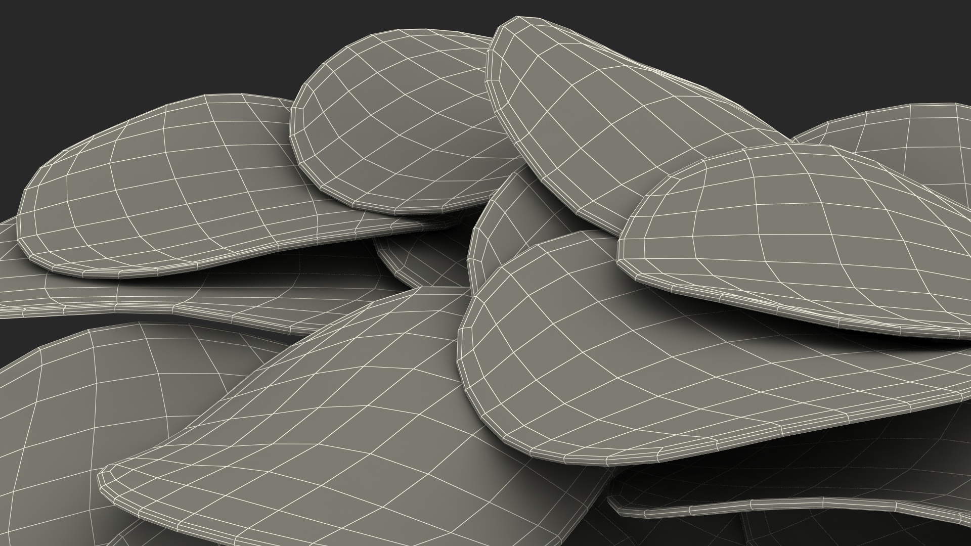 3D model Group of Corrugated Chips