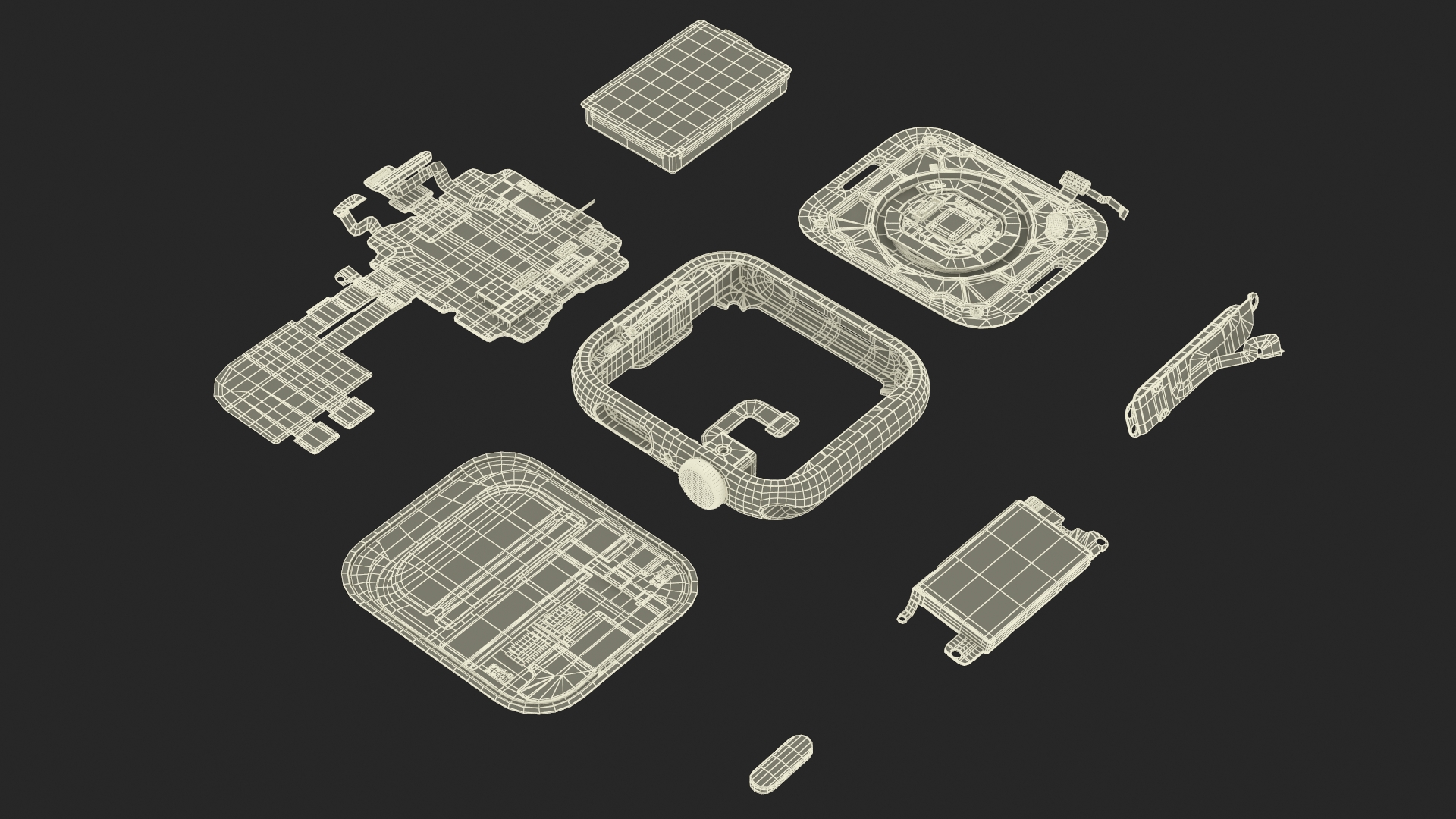 Disassembled Apple Watch SE 3D