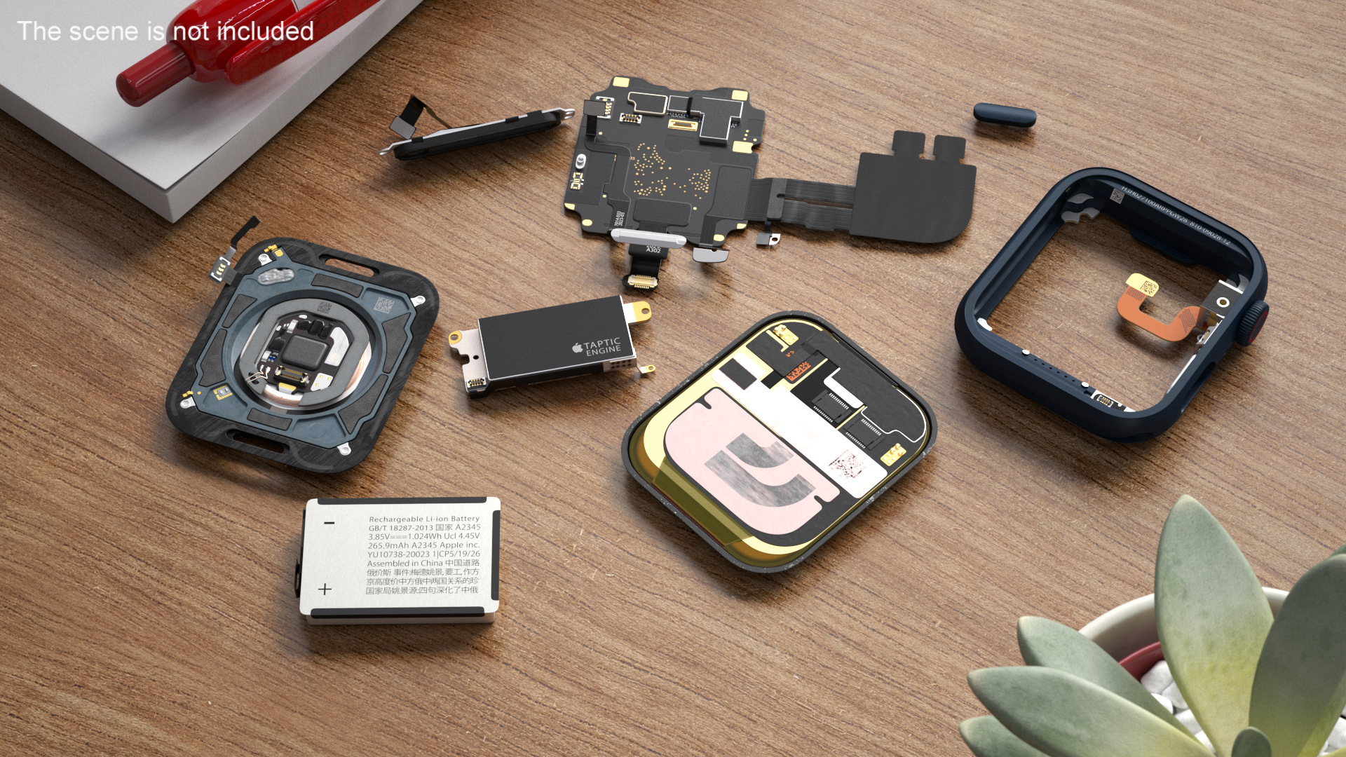 Disassembled Apple Watch SE 3D