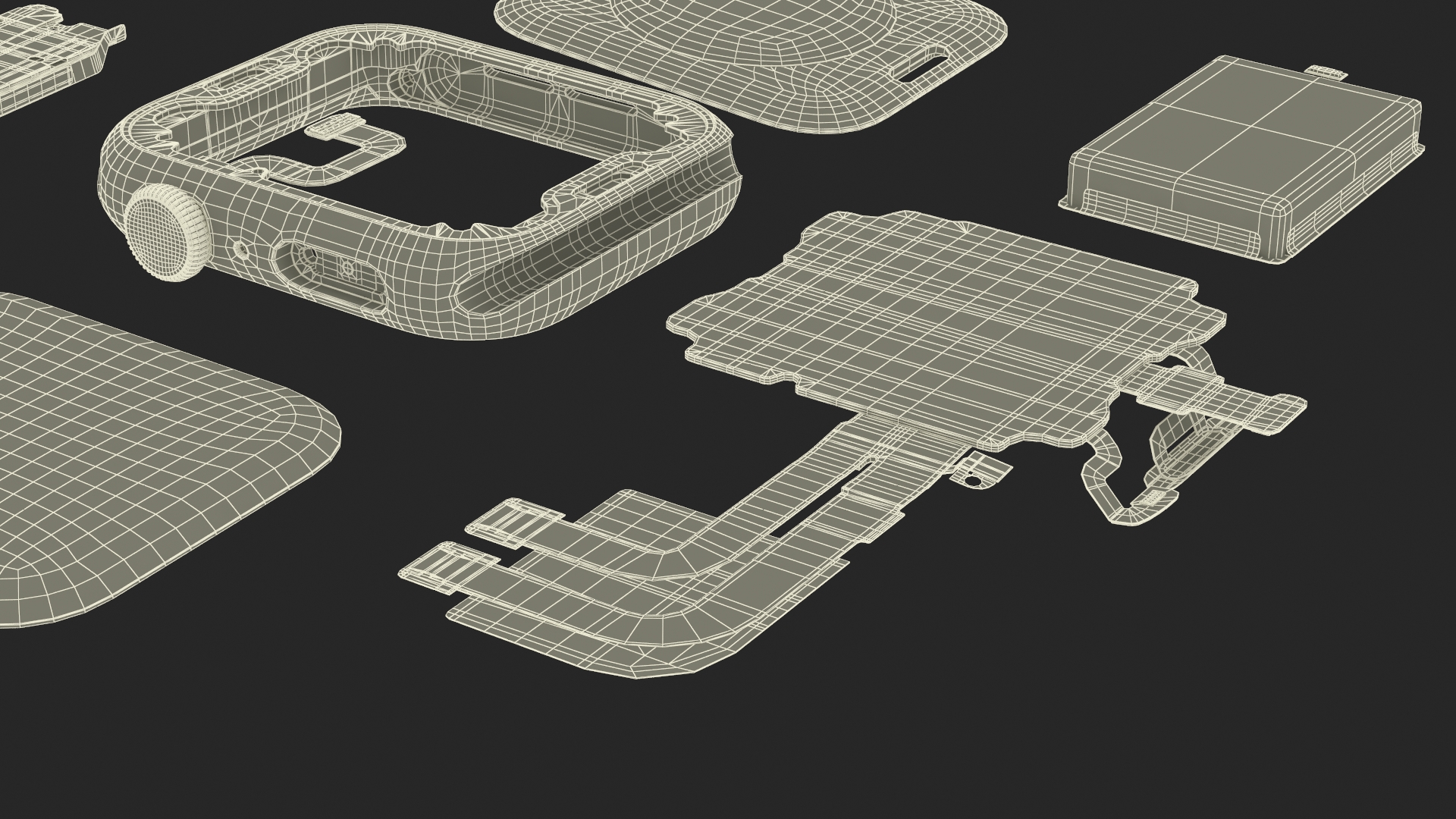 Disassembled Apple Watch SE 3D