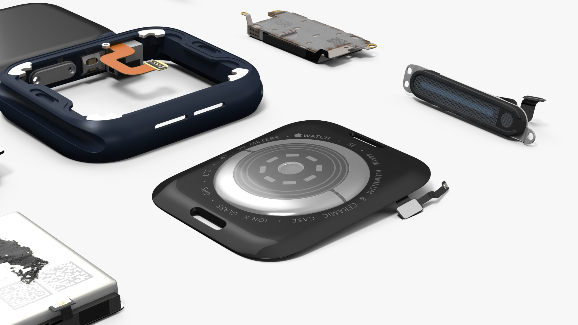 Disassembled Apple Watch SE 3D