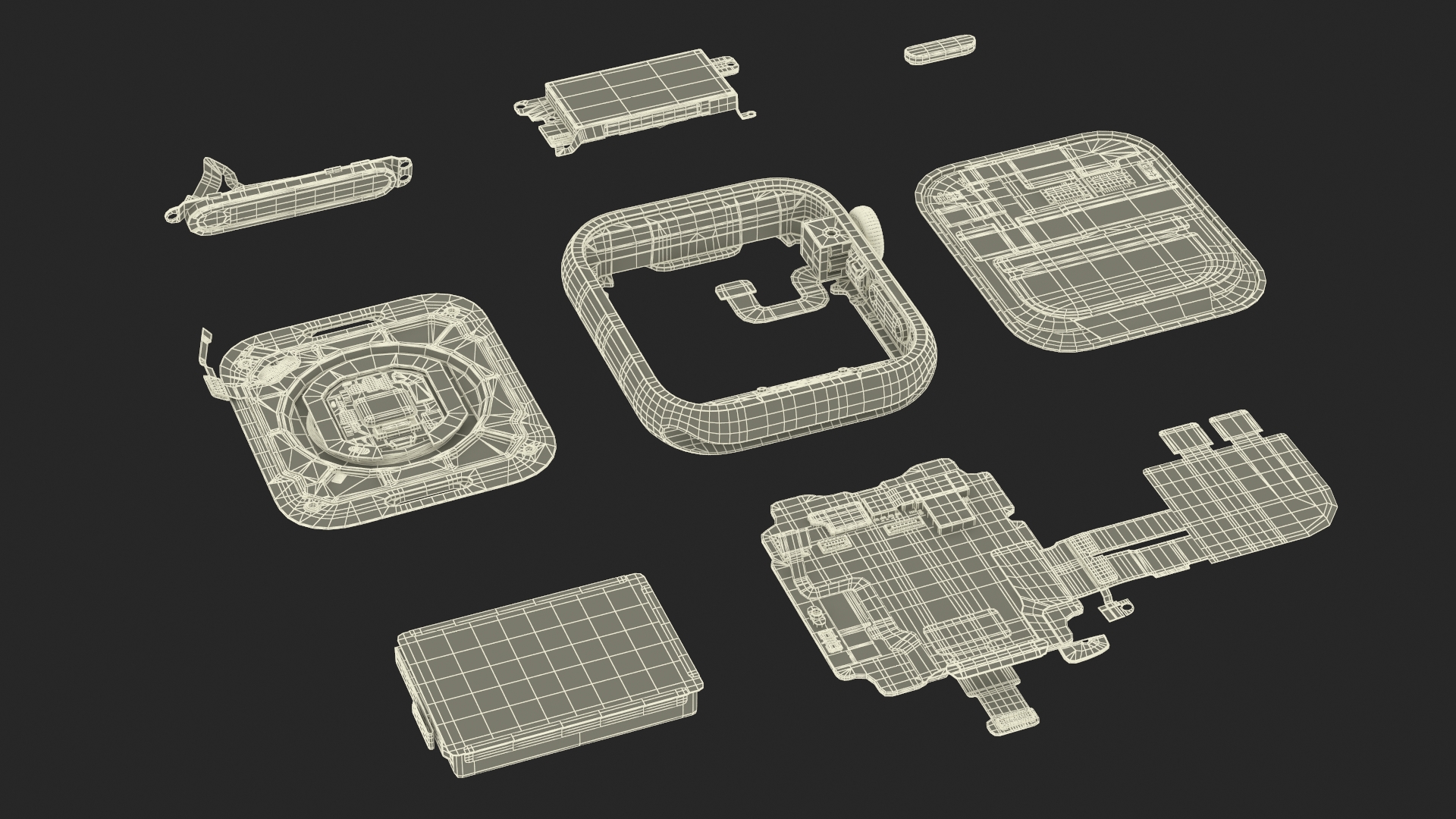 Disassembled Apple Watch SE 3D