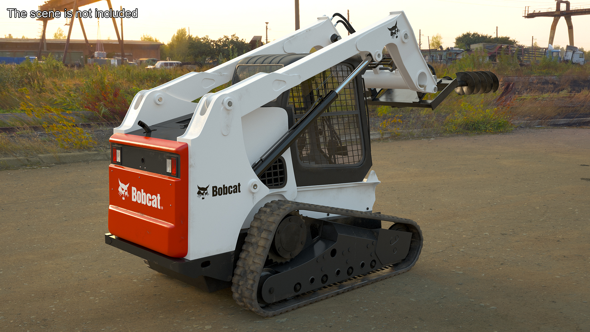 Bobcat Track Loader with Auger Rigged 3D