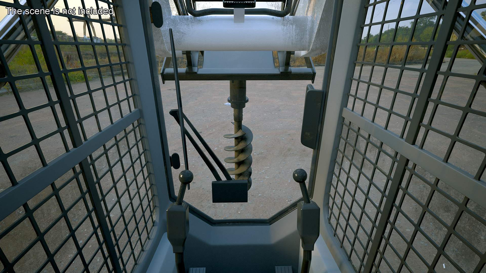Bobcat Track Loader with Auger Rigged 3D