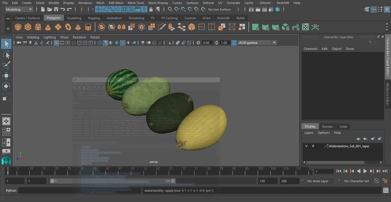 3D model Watermelons Set