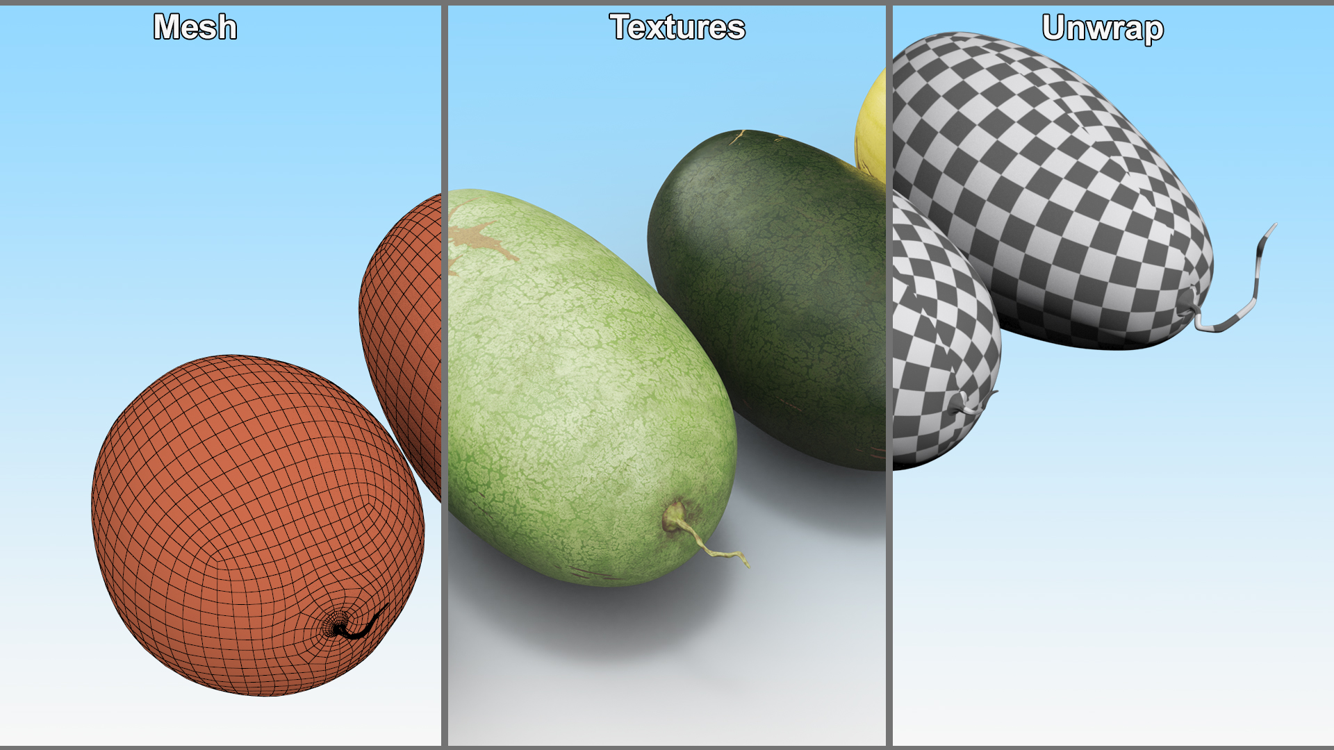 3D model Watermelons Set
