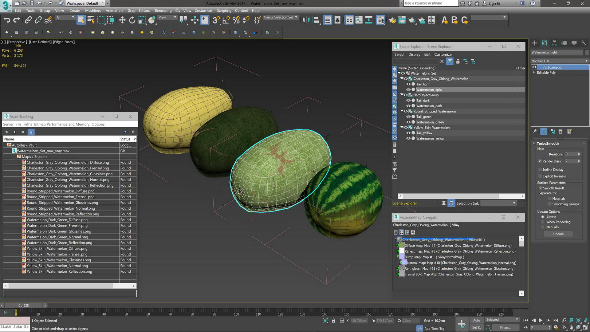 3D model Watermelons Set