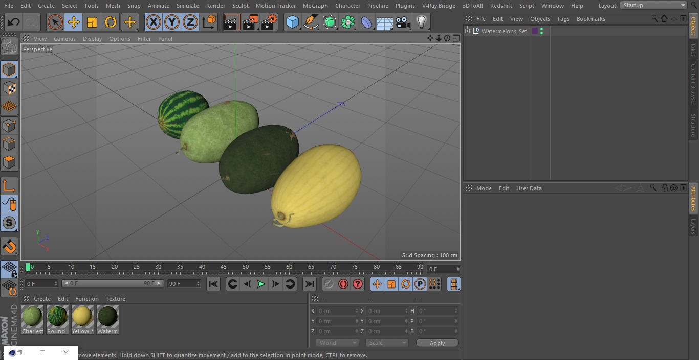 3D model Watermelons Set