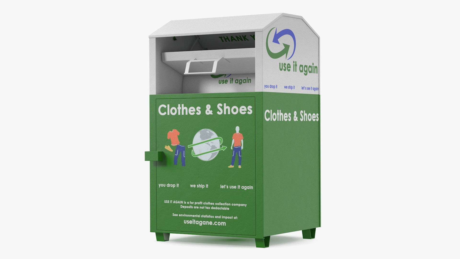 3D model Recycle Drop Box for Clothes Rigged
