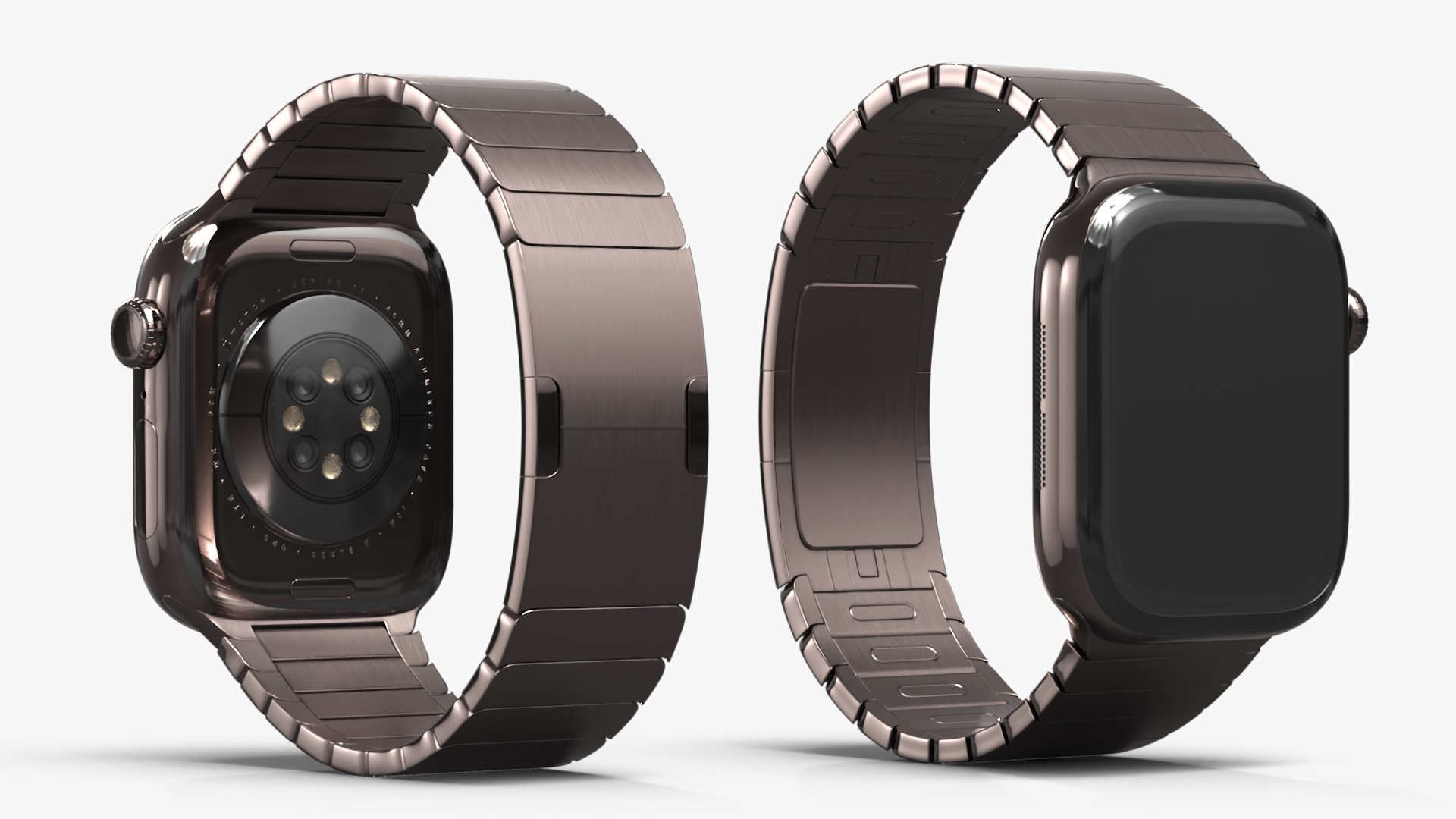 3D Apple Smartwatch 10 Slate Titanium Display Off