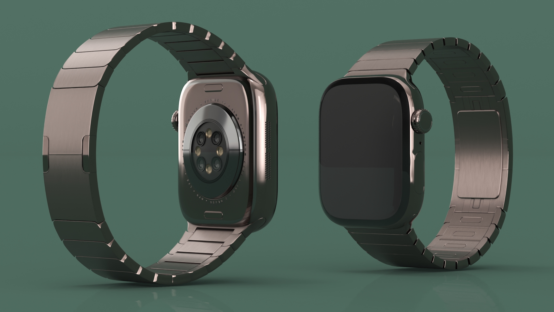3D Apple Smartwatch 10 Slate Titanium Display Off