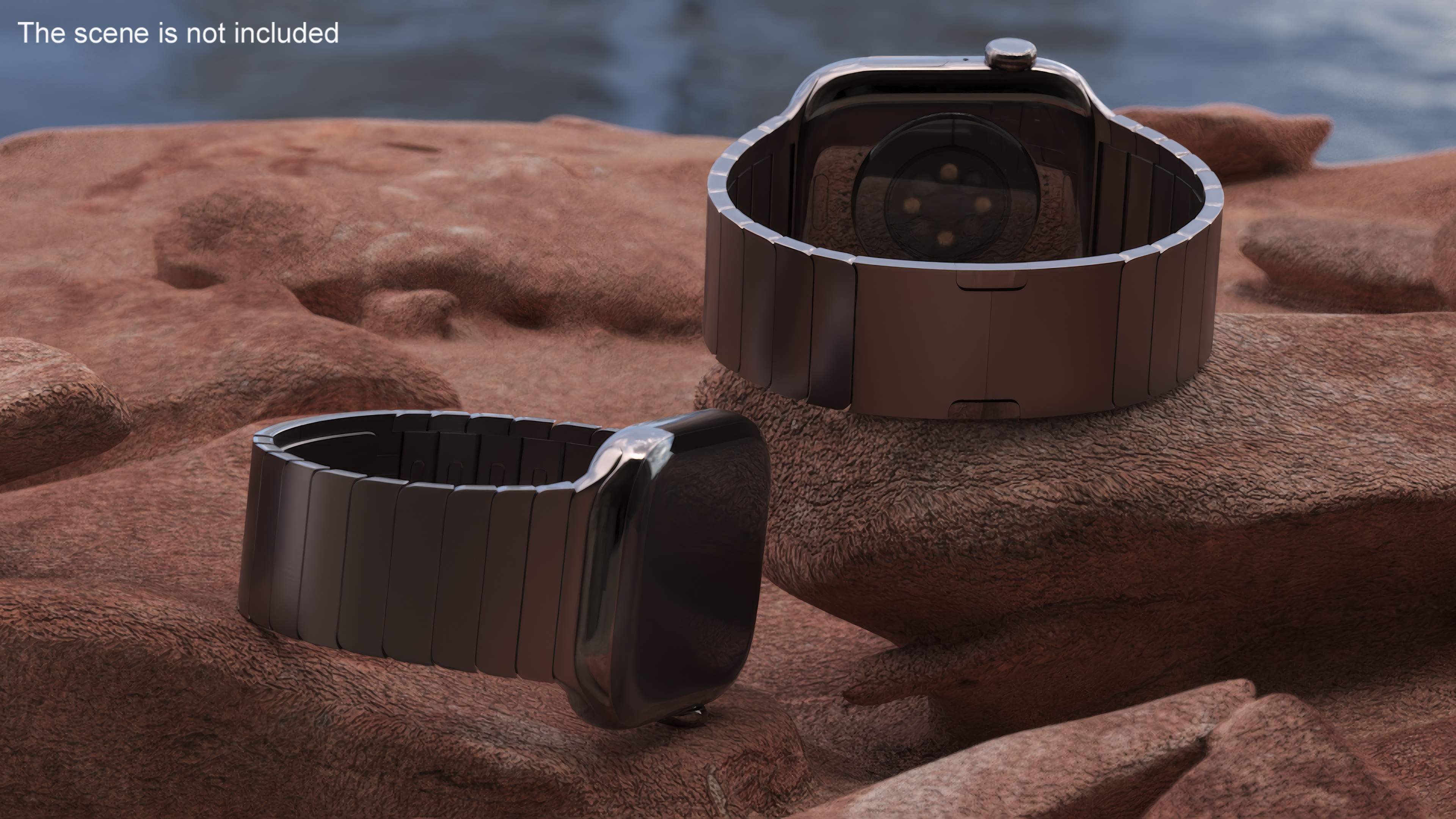 3D Apple Smartwatch 10 Slate Titanium Display Off