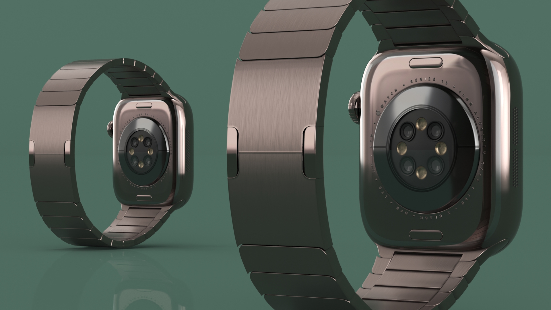 3D Apple Smartwatch 10 Slate Titanium Display Off