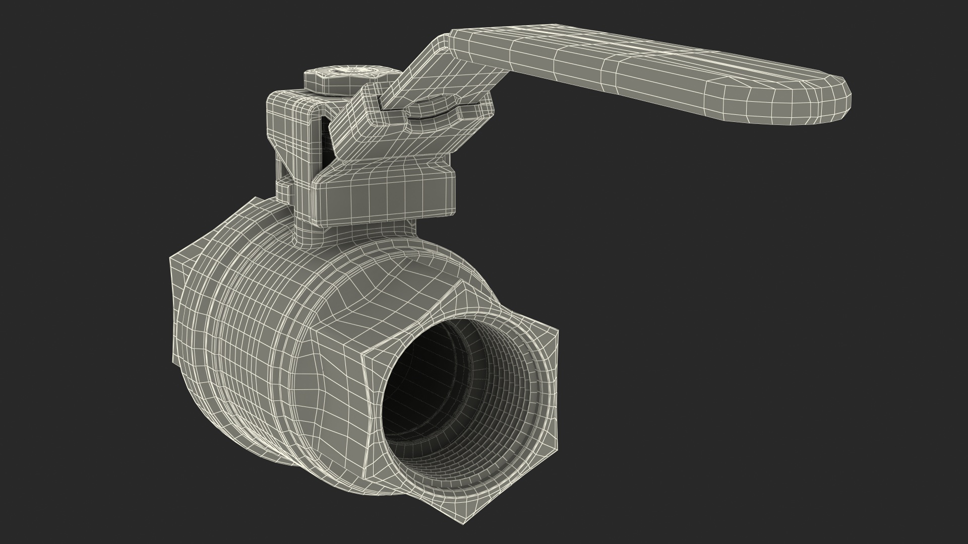 Standard Water Ball Valve Silver 3D