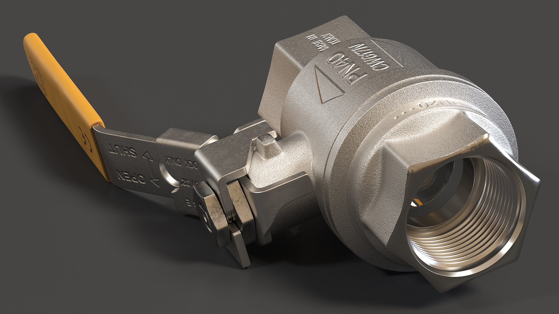 Standard Water Ball Valve Silver 3D