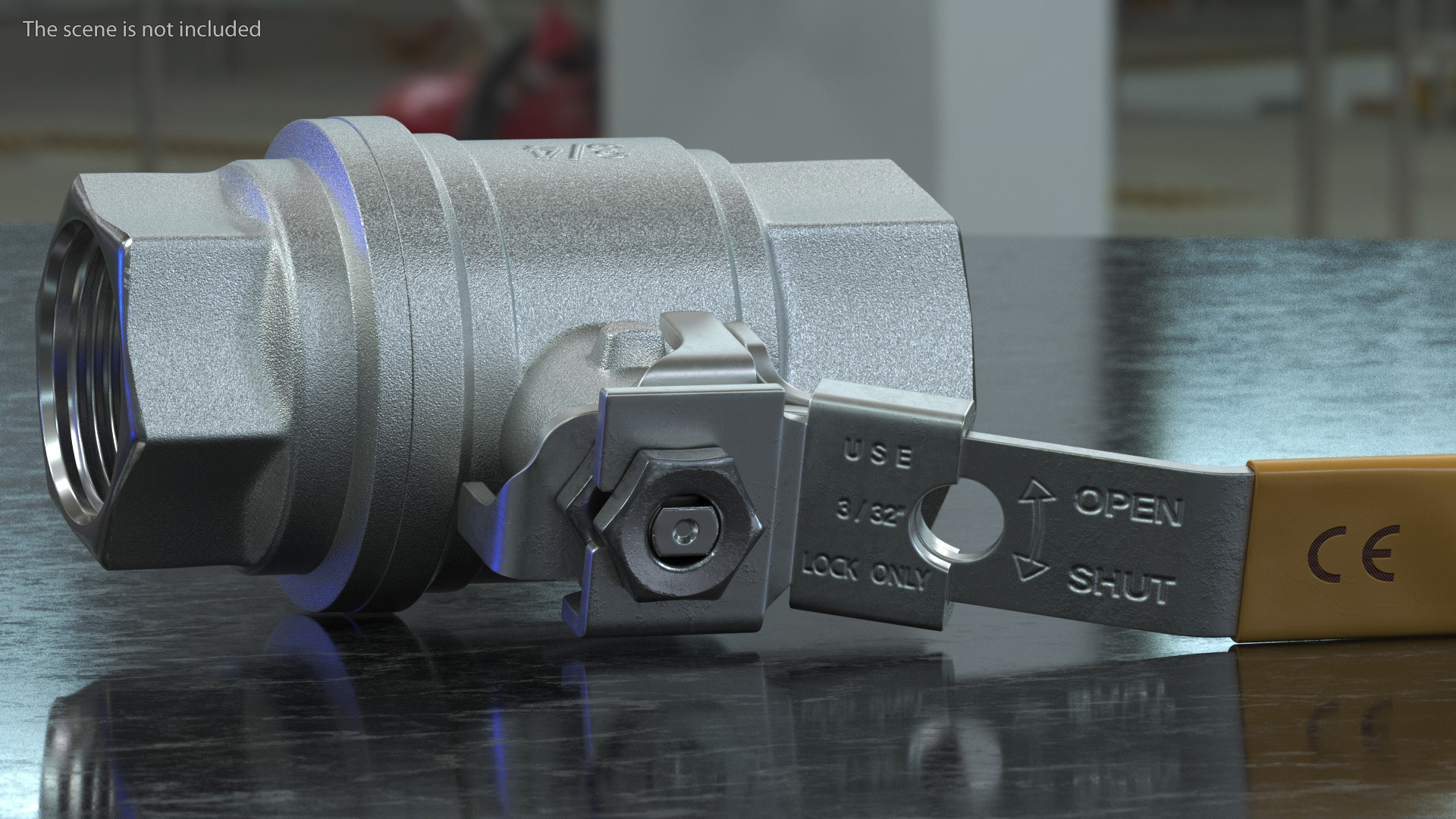 Standard Water Ball Valve Silver 3D