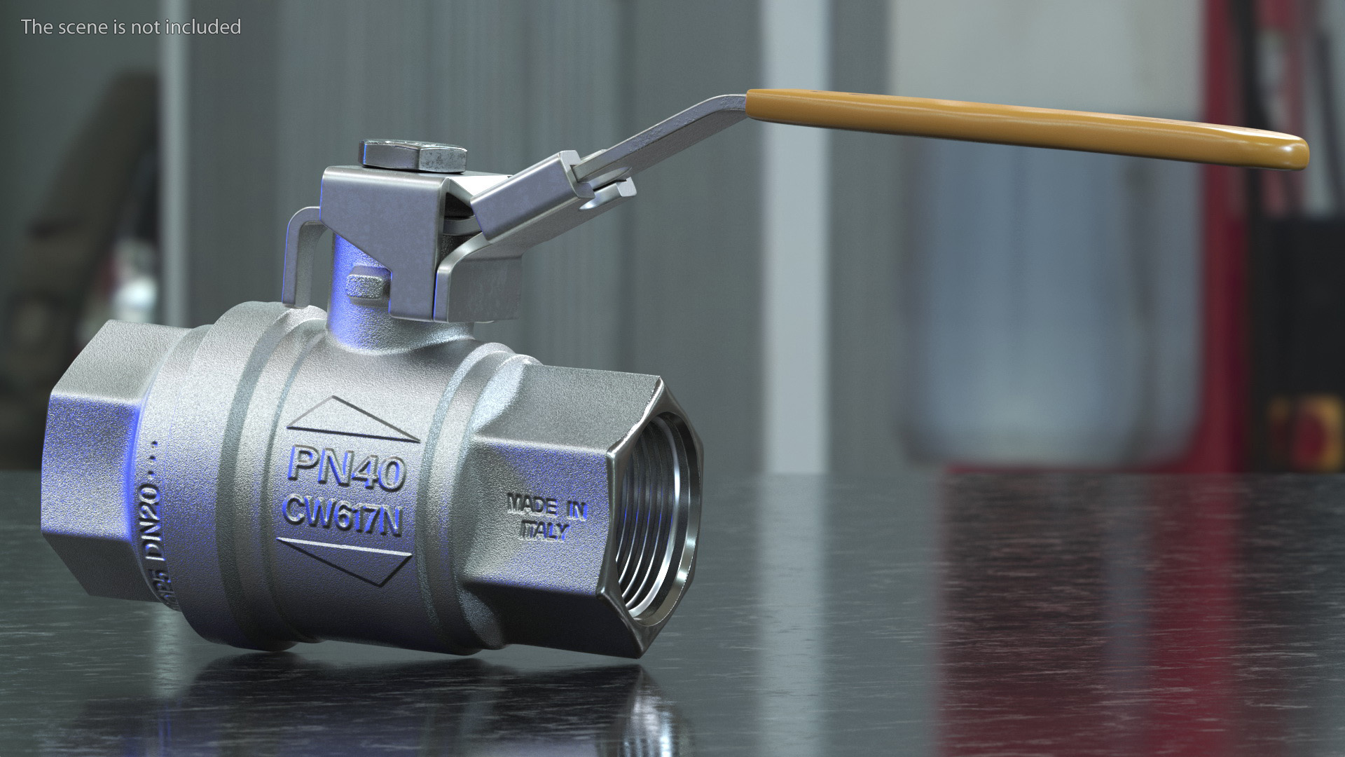 Standard Water Ball Valve Silver 3D