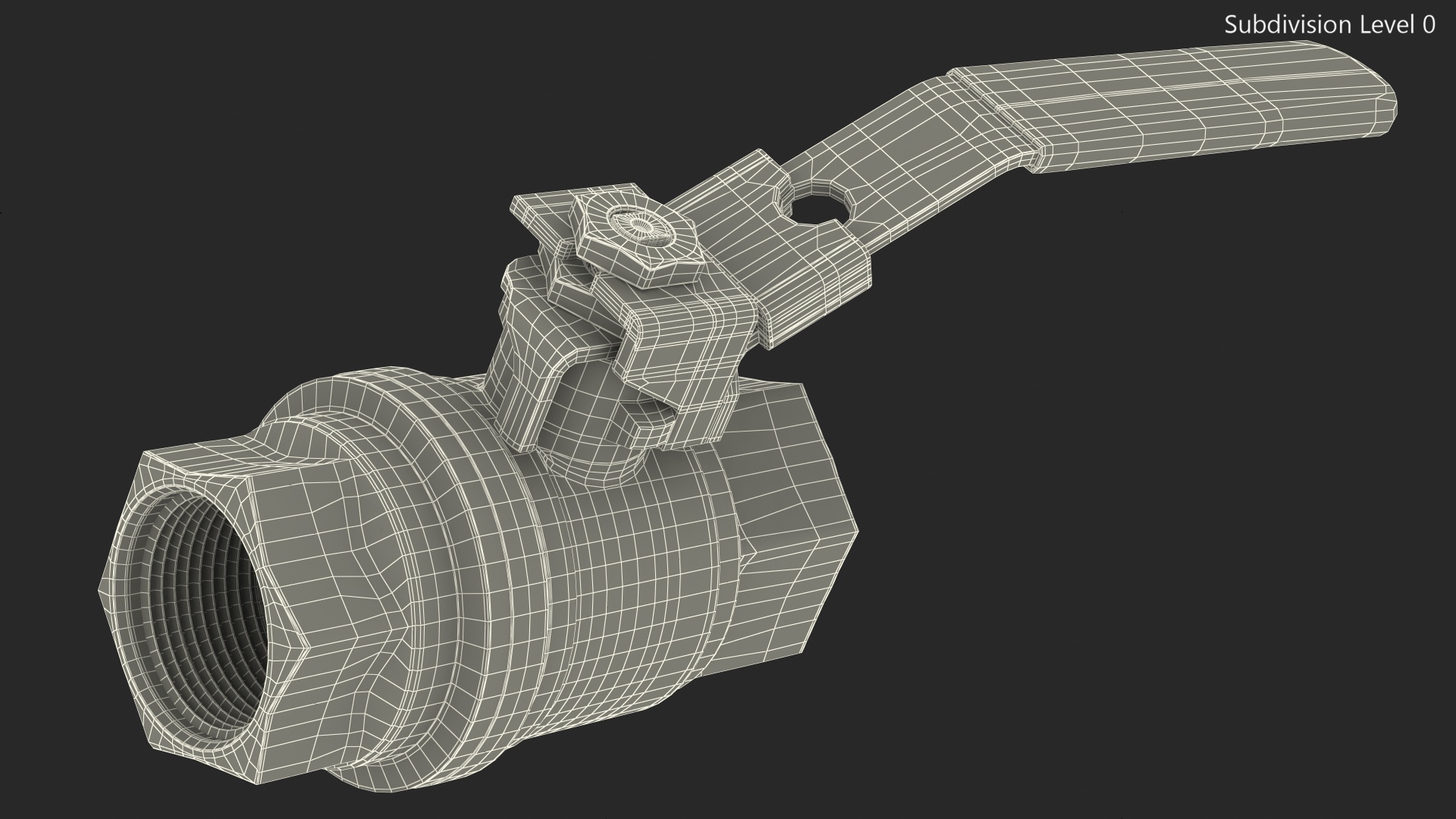 Standard Water Ball Valve Silver 3D