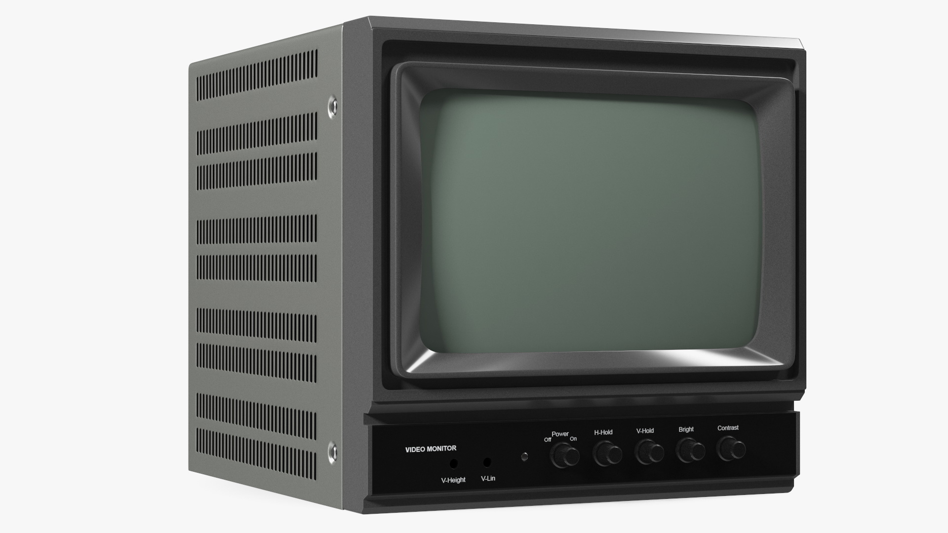 Vintage Black And White Video Monitor 3D