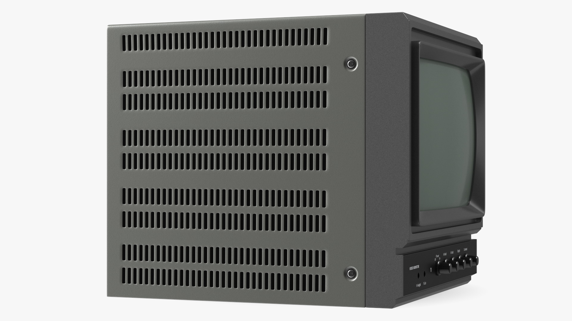 Vintage Black And White Video Monitor 3D