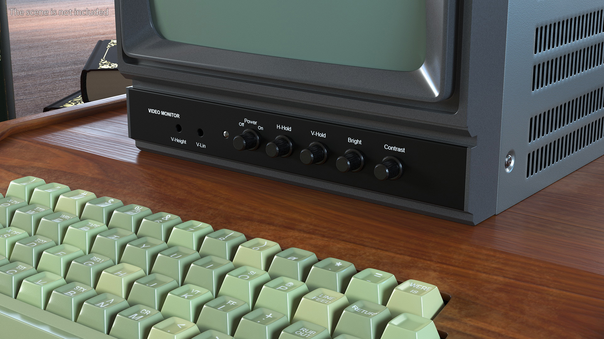 Vintage Black And White Video Monitor 3D