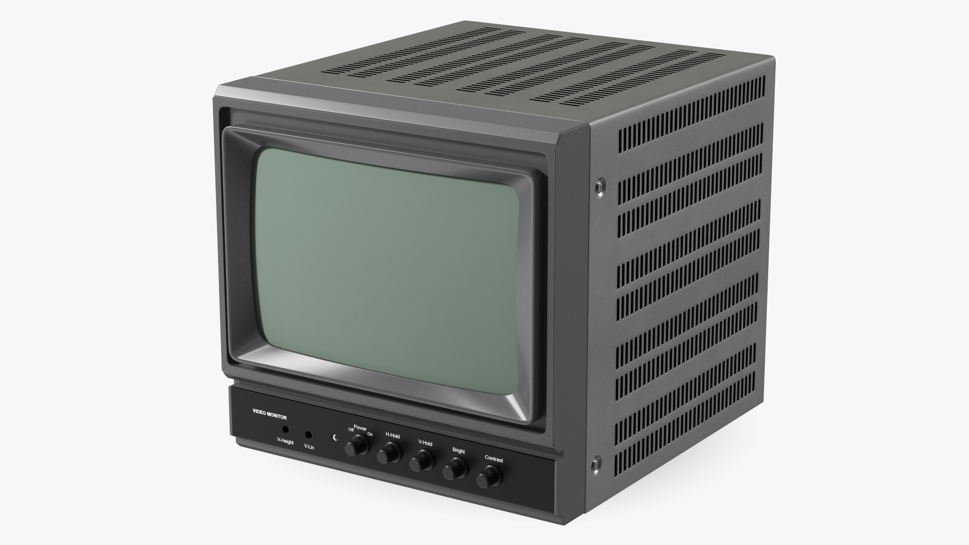 Vintage Black And White Video Monitor 3D