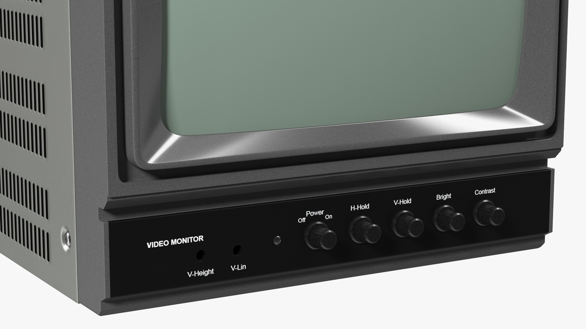 Vintage Black And White Video Monitor 3D