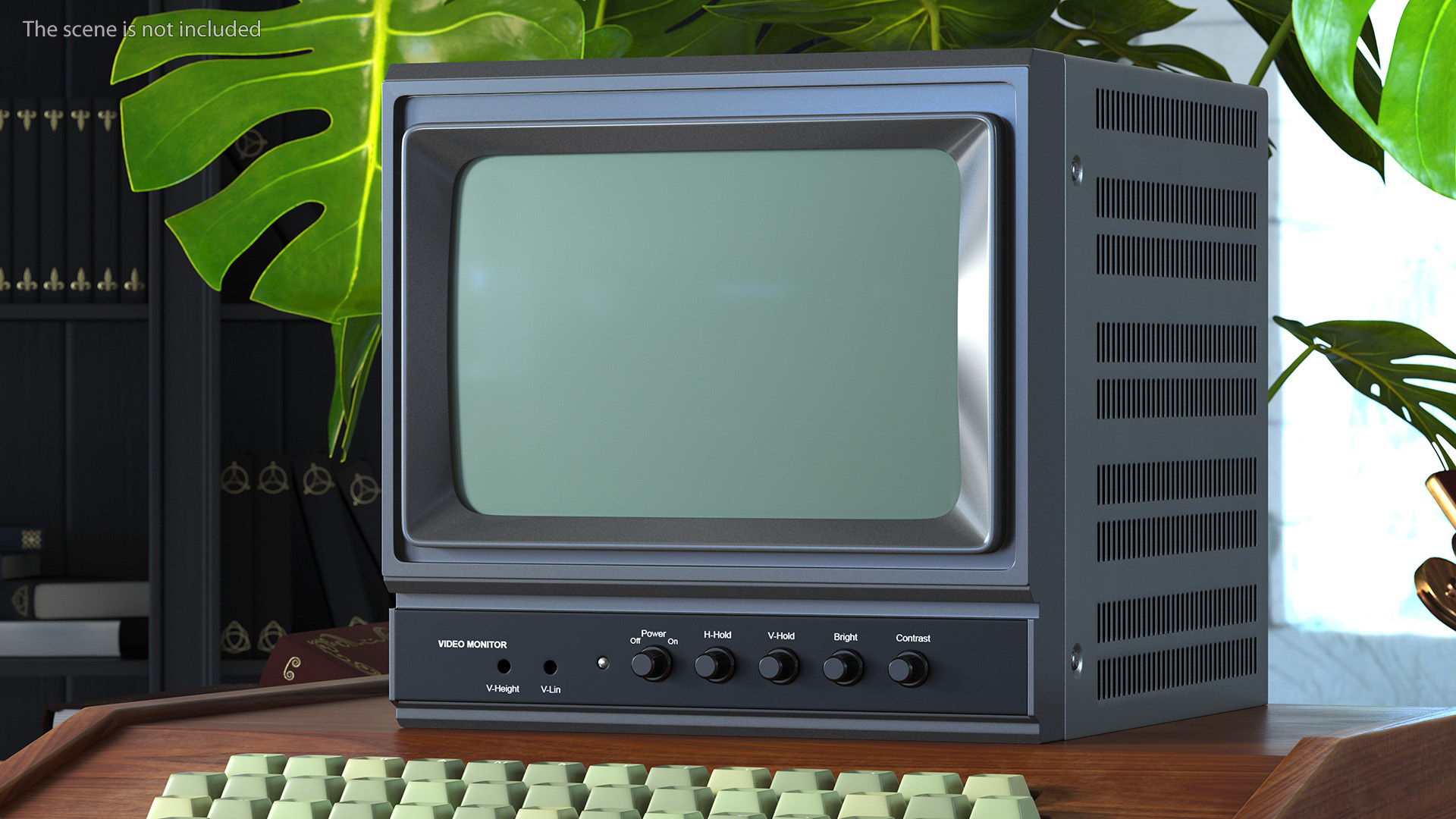 Vintage Black And White Video Monitor 3D