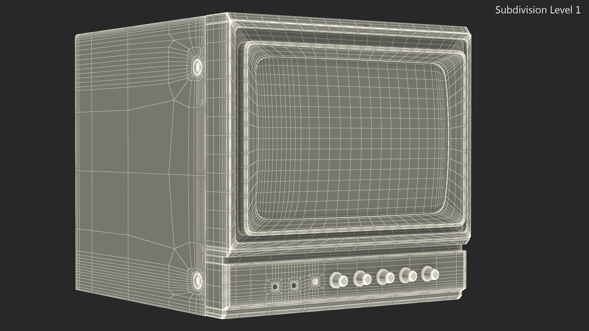 Vintage Black And White Video Monitor 3D
