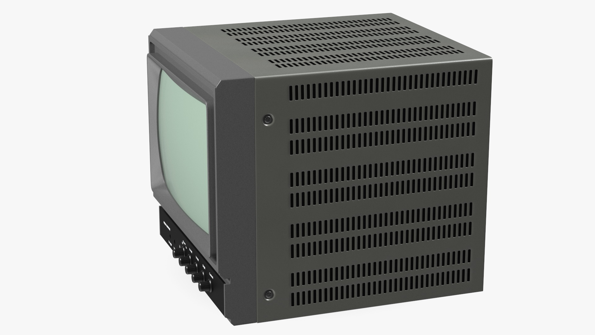 Vintage Black And White Video Monitor 3D