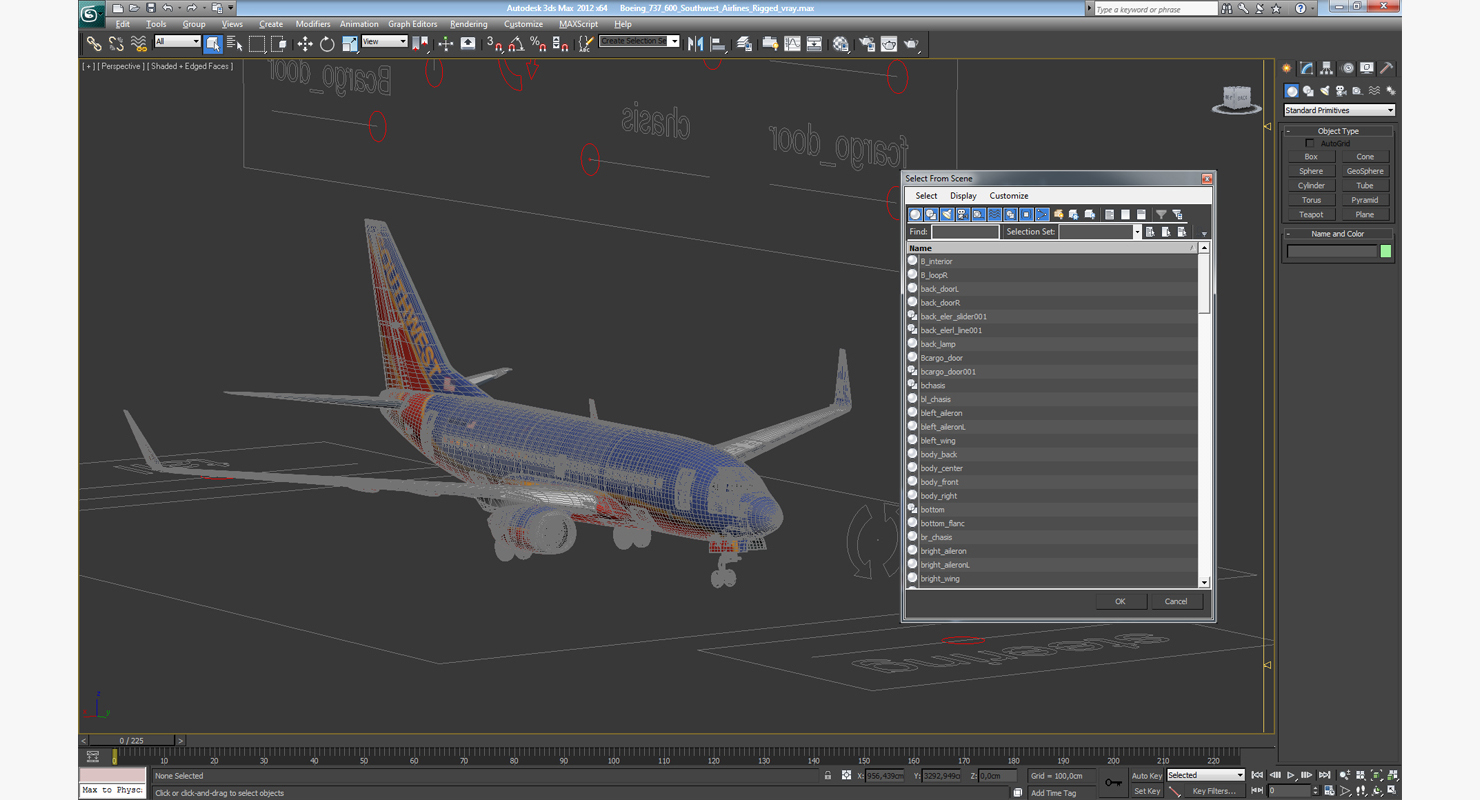 3D model Boeing 737 600 Southwest Airlines Rigged