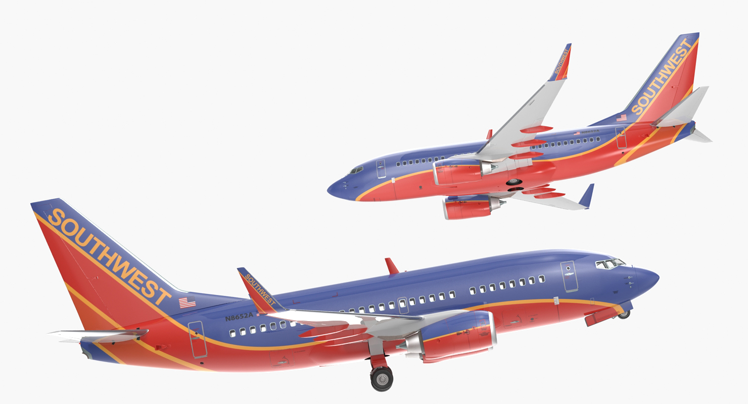 3D model Boeing 737 600 Southwest Airlines Rigged