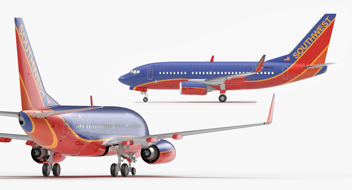 3D model Boeing 737 600 Southwest Airlines Rigged