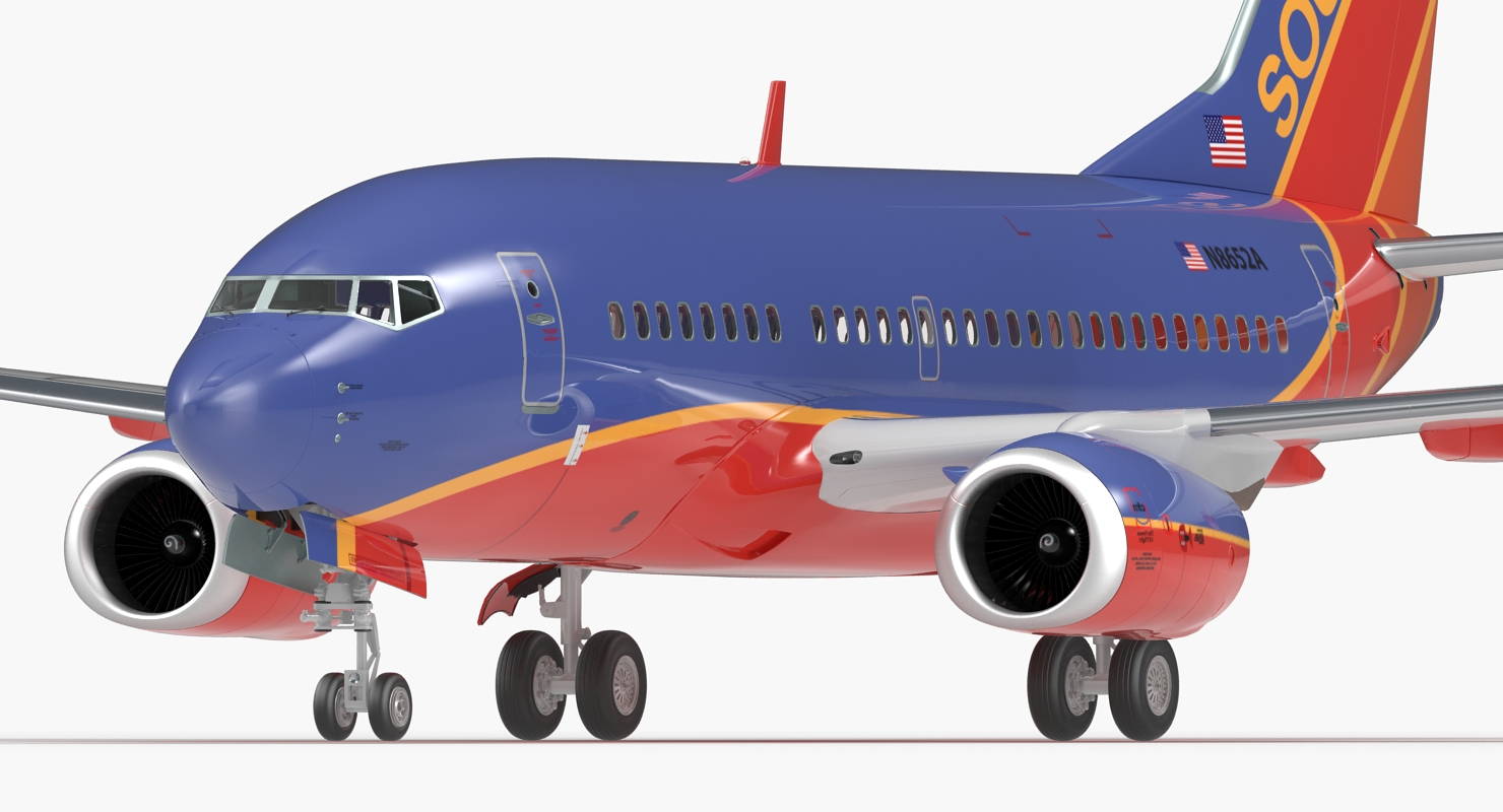 3D model Boeing 737 600 Southwest Airlines Rigged