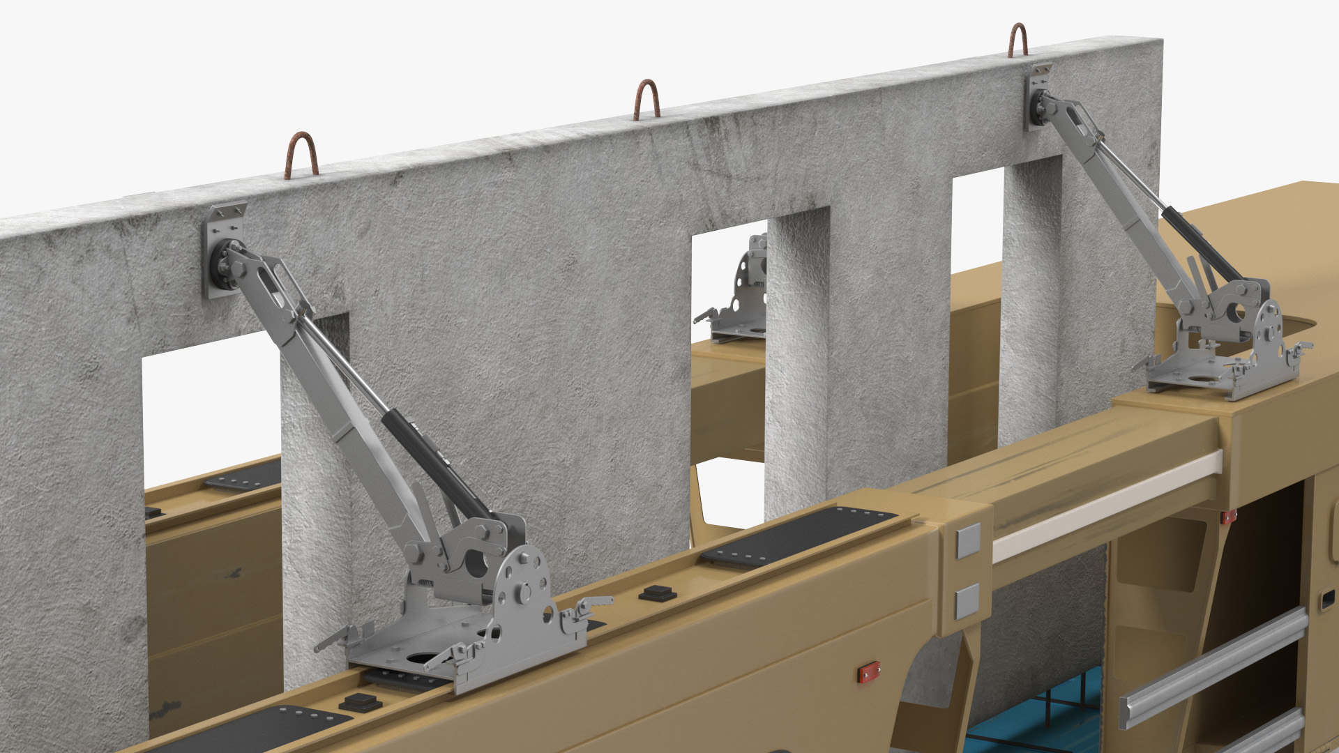 3D Truck with Concrete Panel Semi Trailer model