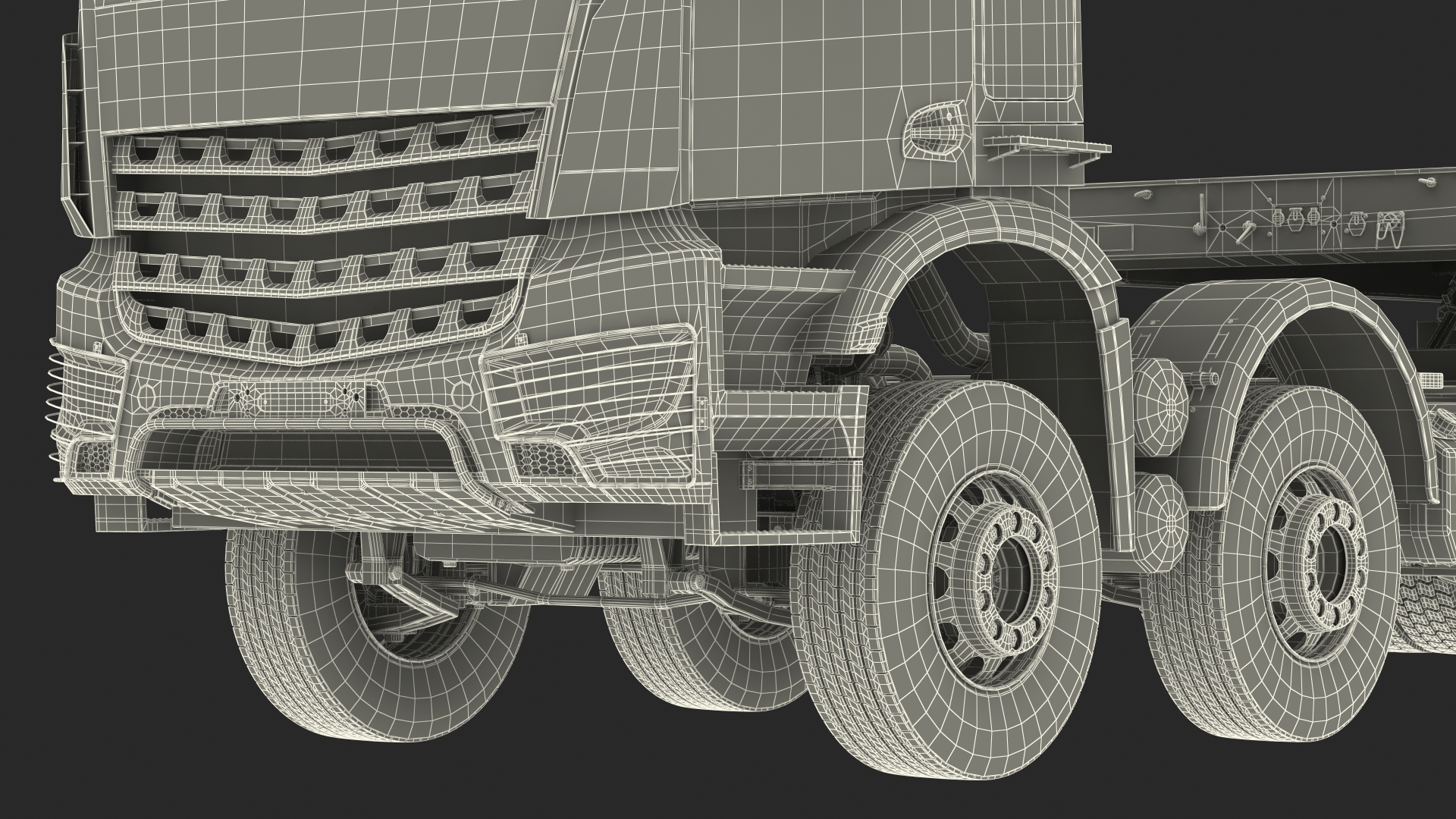 3D Truck with Concrete Panel Semi Trailer model