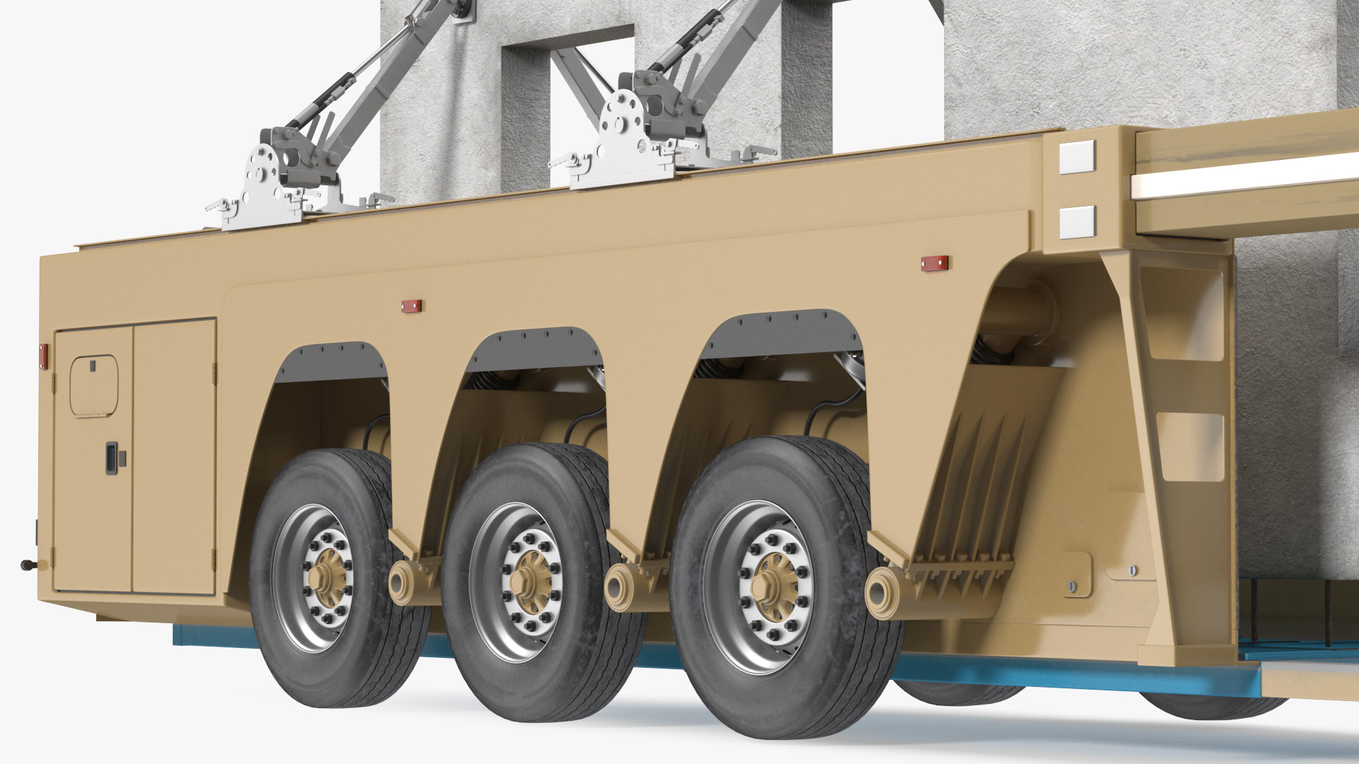3D Truck with Concrete Panel Semi Trailer model